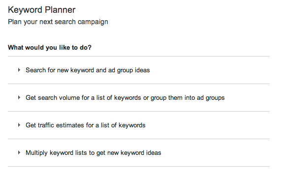 Google's Keyword Planner