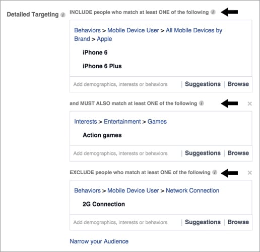 Facebook ads - detailed targeting